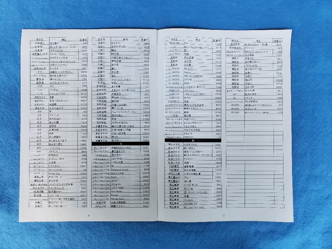 カラオケ1番 一番 3000曲追加曲カートリッジA 曲リスト冊子 yk3008