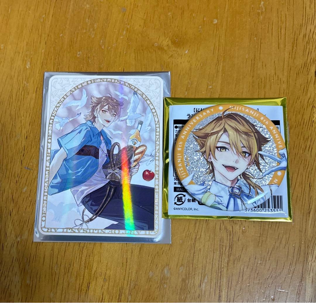 伏見ガク 8周年缶バッチ、ART OFNIJISANJI ランダムカードセット