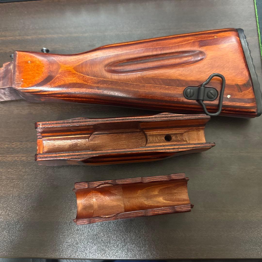 GHK AKM 木製ハンドガード　ストック GHK AKM木製ハンドガード・ストックセット・リフィニッシュ