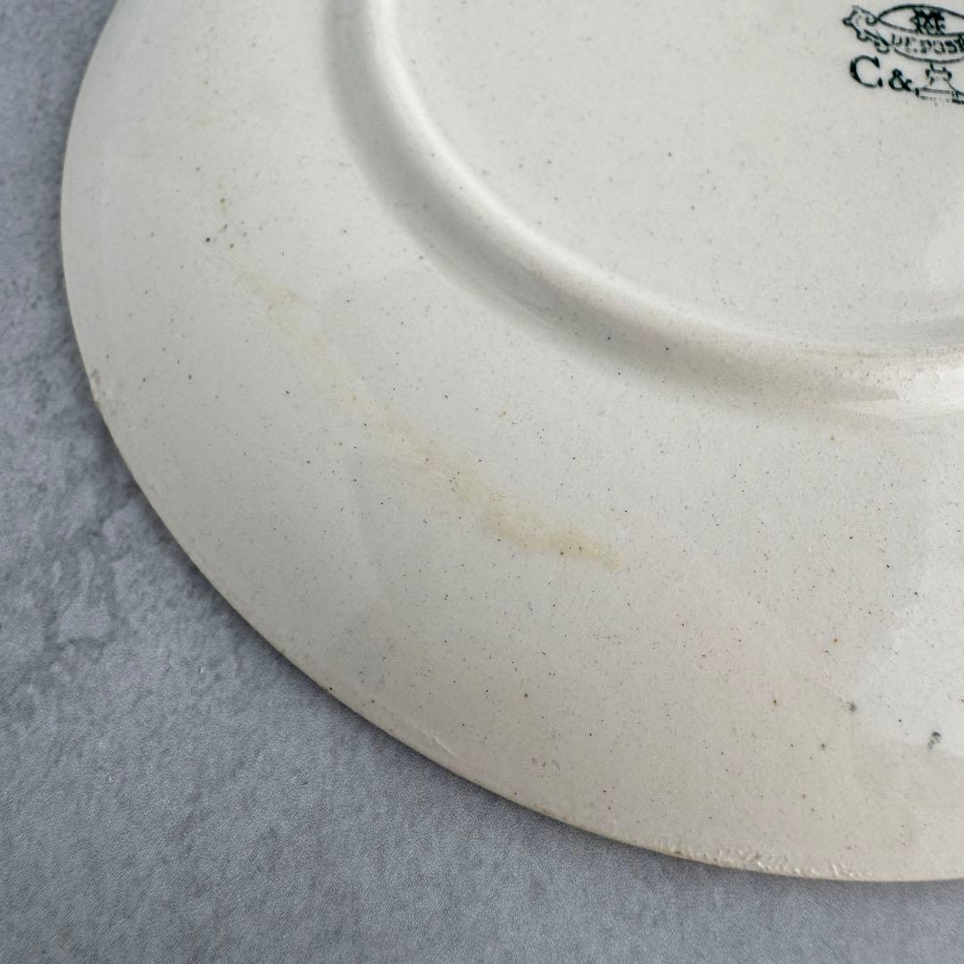 フランスアンティーク クレイユモントロー リボンと勿忘草 ティー