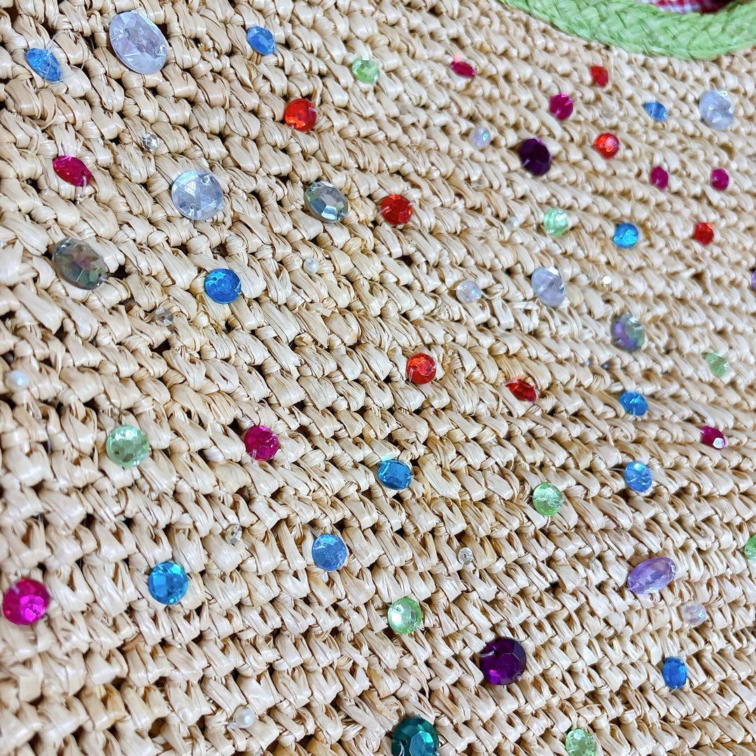 新品未使用】ツモリチサト＊籠バッグ＊スイカ＊カラフル＊ビーズパール