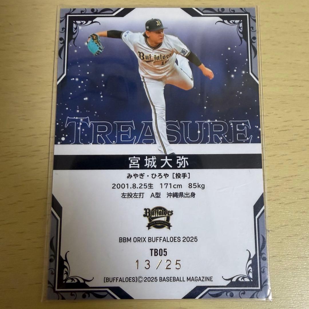 2025 BBM オリックス 宮城大弥 TREASURE 25枚限定 13/25 - メルカリ