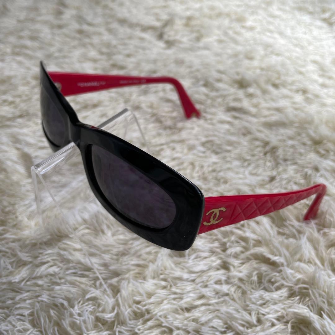 シャネル サングラス ココマーク マトラッセ ヴィンテージ 赤 メガネ