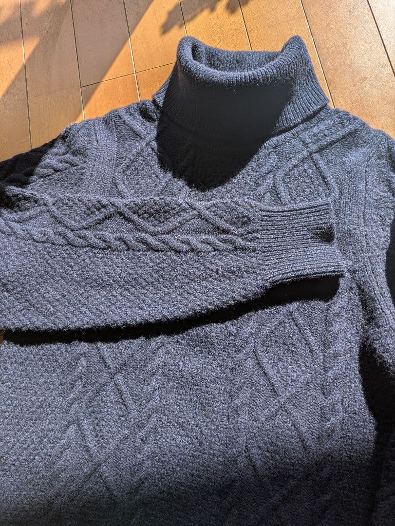 英国 老舗 最上級 William Lockie タートルネック ニット ウール