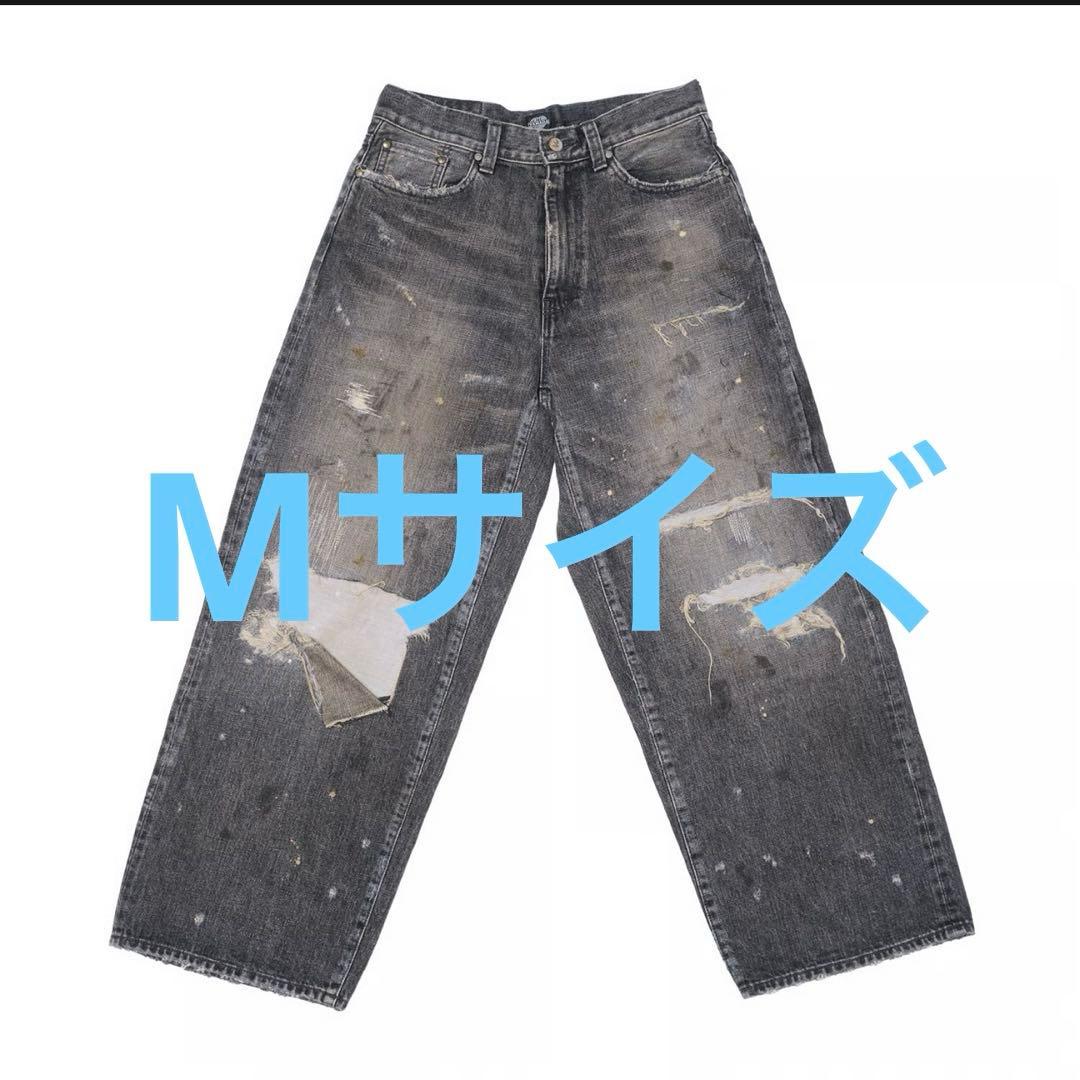 M TSY RIPPED WIDE STRAIGHT DENIM BLACK