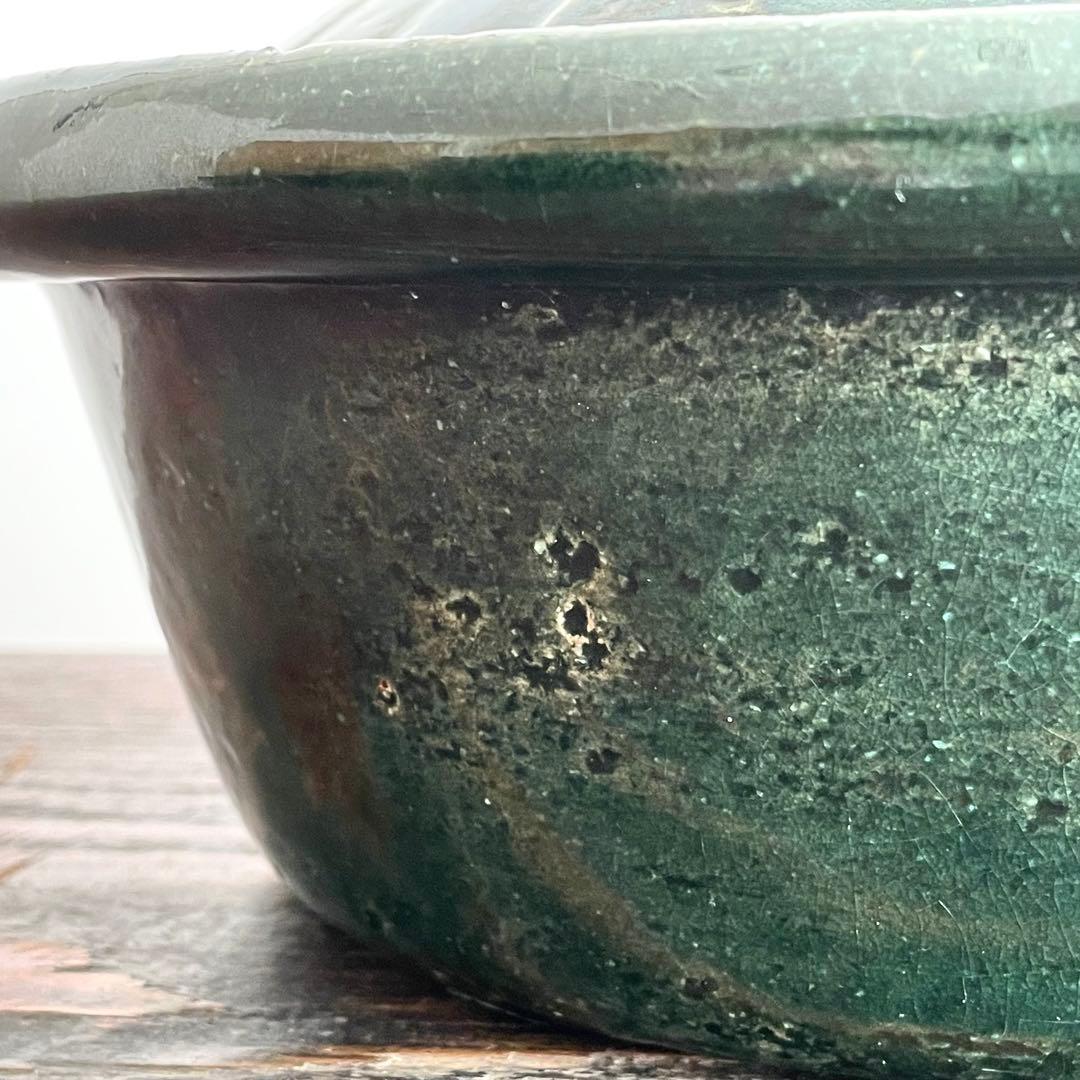 専用出品】一志郎窯 香味鍋 織部 25cm 松田美智子 自在道具 湖東焼