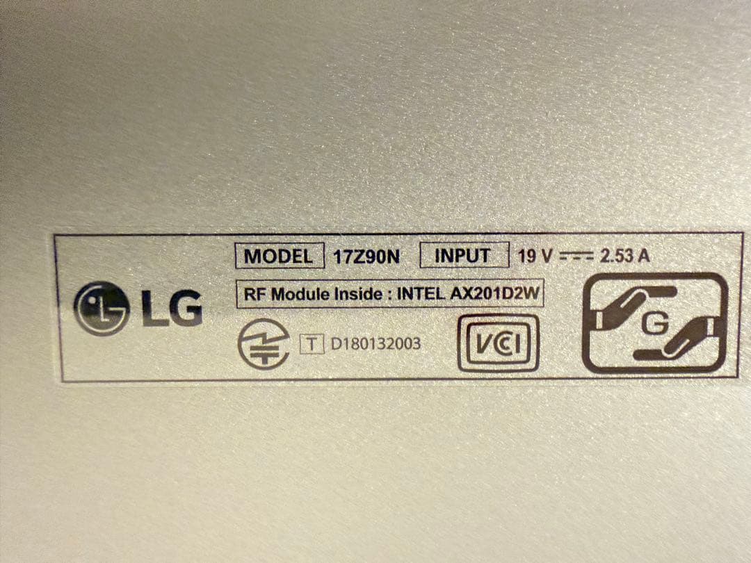 LG Gram シルバー 17Z990-VA74J 1.5TB