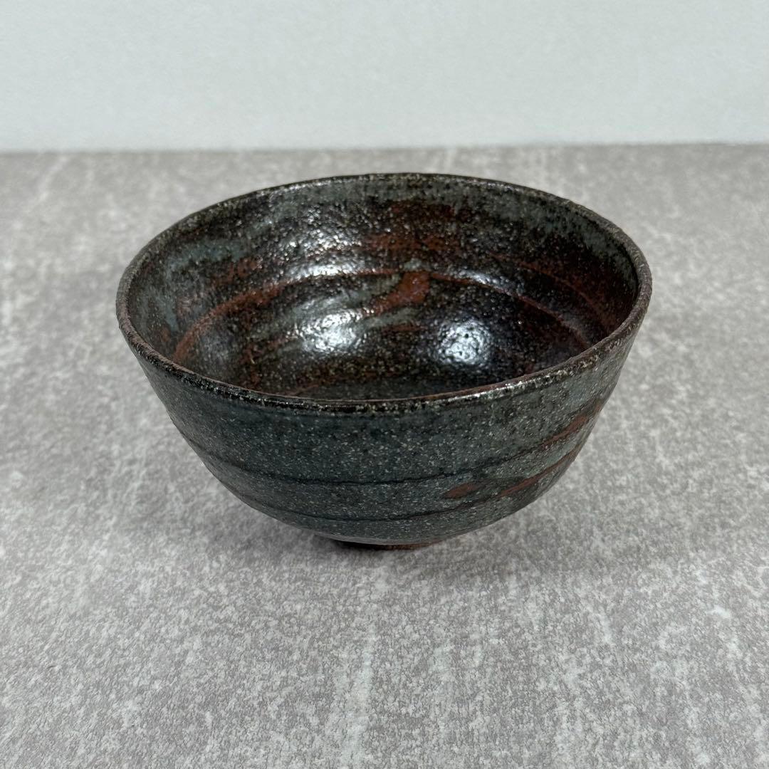 真作】加藤泥二（政雄）絵唐津 茶碗 共箱 瀬戸名門◇加藤周兵衛 直系