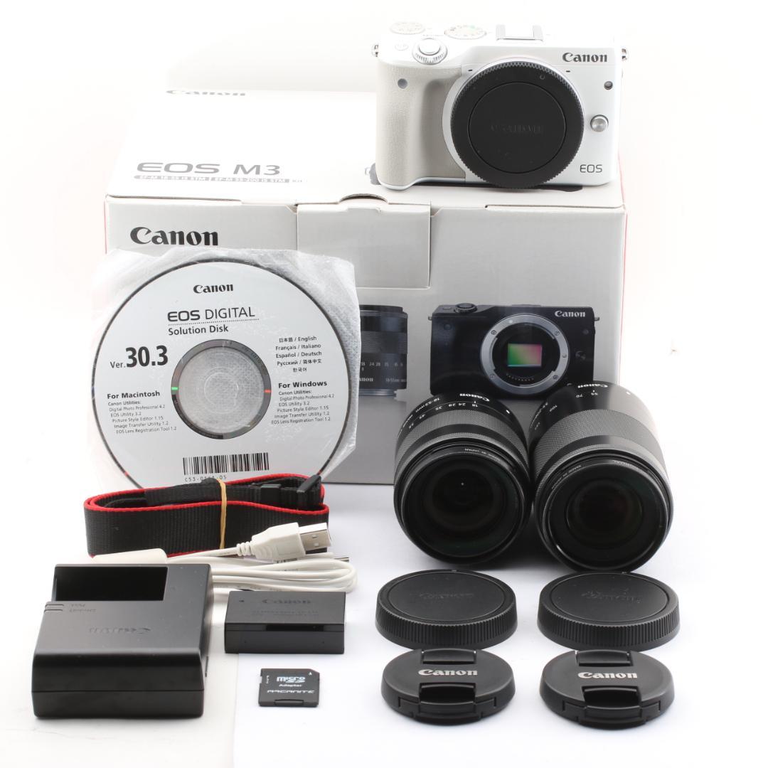 美品】キヤノン Canon EOS M3 ミラーレスカメラ 2本レンズ付き - メルカリ