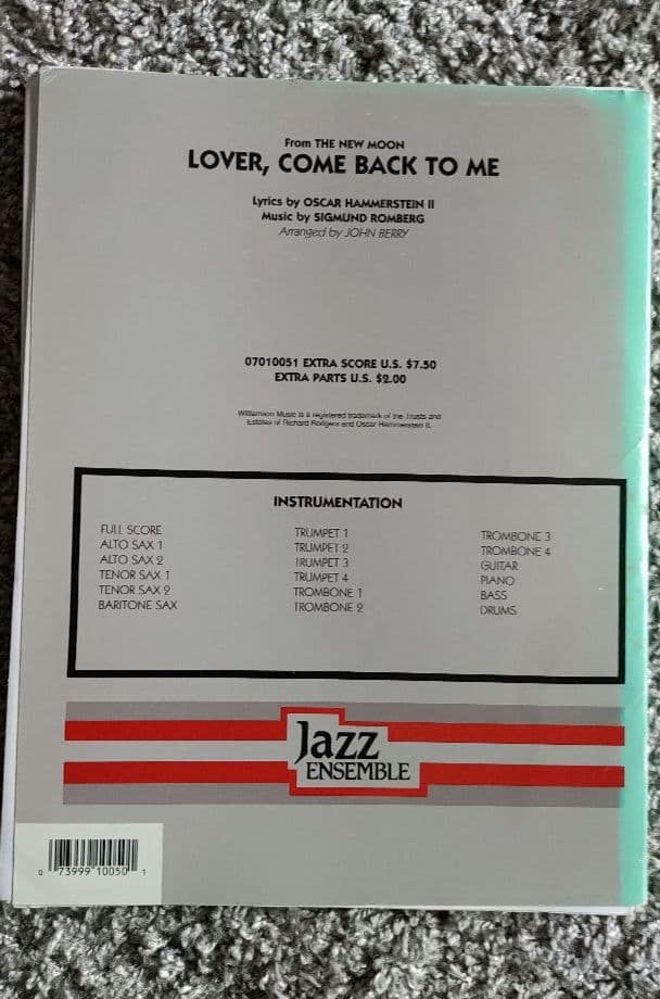 ビッグバンド譜面：Lover, Come Back to Me - メルカリ