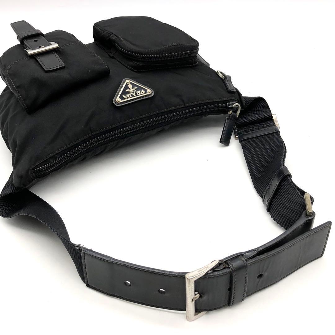 プラダ ウエストバッグ 三角ロゴプレート ベルト ナイロン レザー