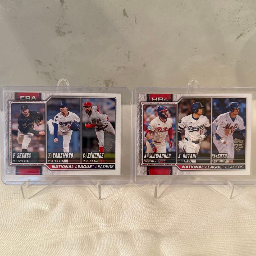 topps 大谷翔平 山本由伸 ナショナルリーグリーダーズカードセット