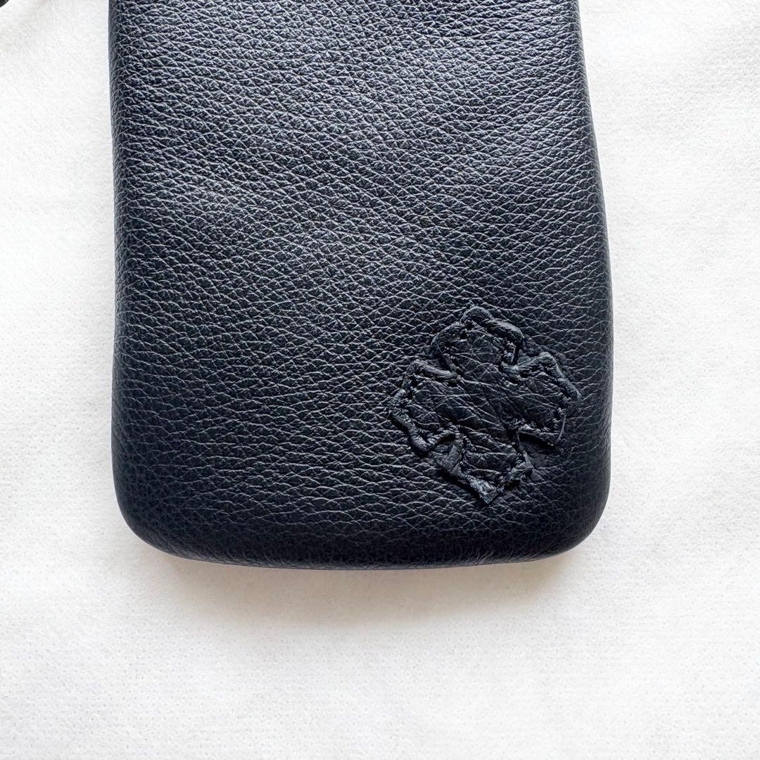 クロムハーツ メガネケース レザー クロスパッチ ダガーファスナー