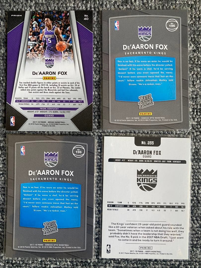 NBAカードDe'Aaron Fox ルーキーカードセット - メルカリ