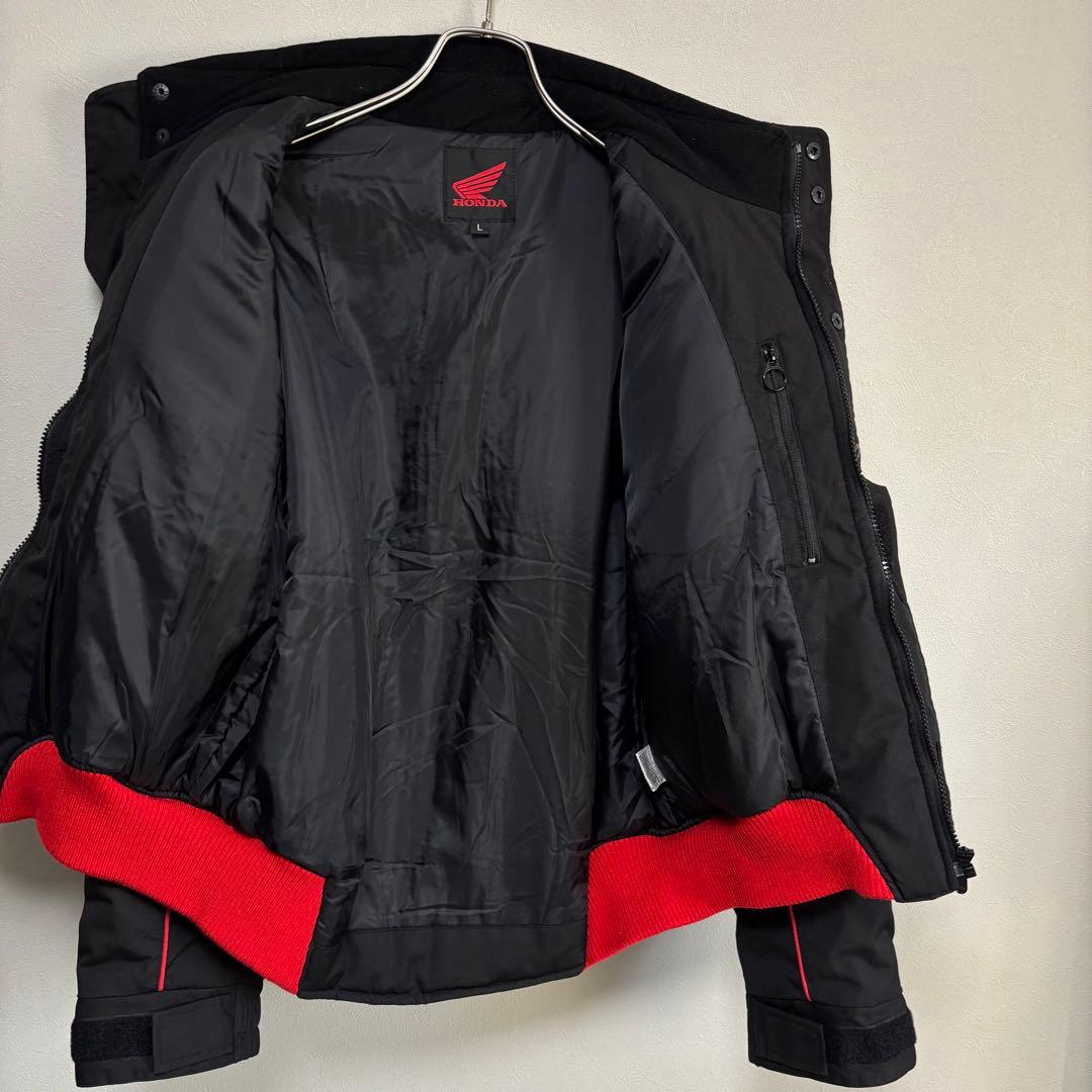 HONDA ホンダ 企業ロゴ ブルゾン レーシングジャケット 黒 赤 L バイク
