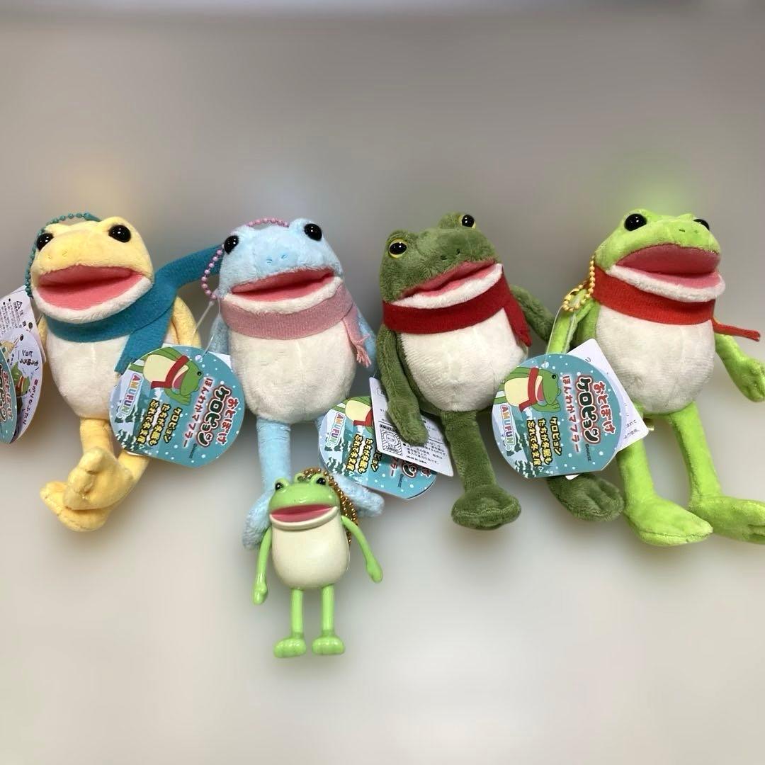 おとぼけケロピョン ほんわかマフラー全4種 プラプラマスコット 5点