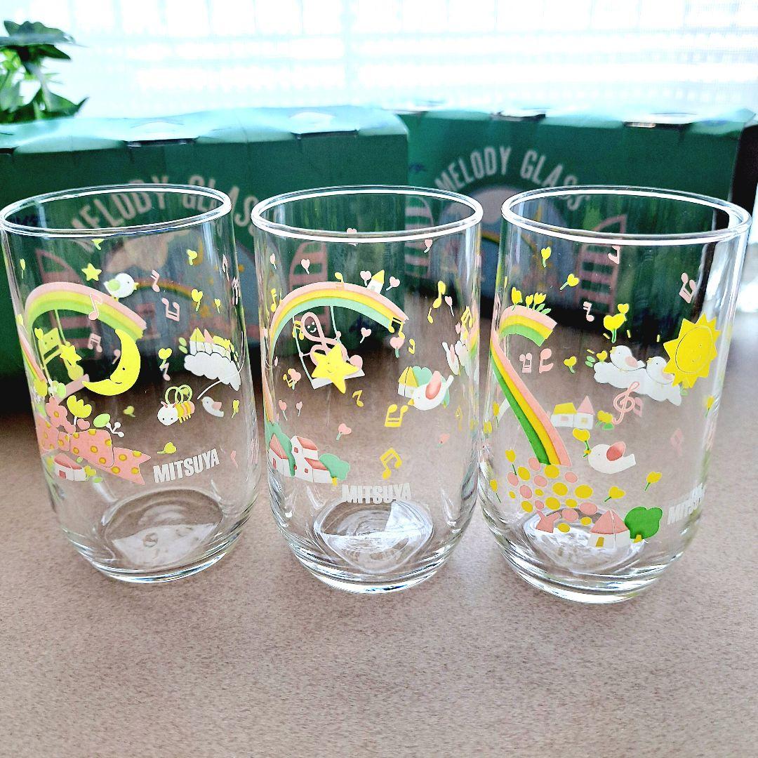 三ツ矢サイダー☆ノベルティ☆昭和レトロ☆ファンシーグラス3個セット
