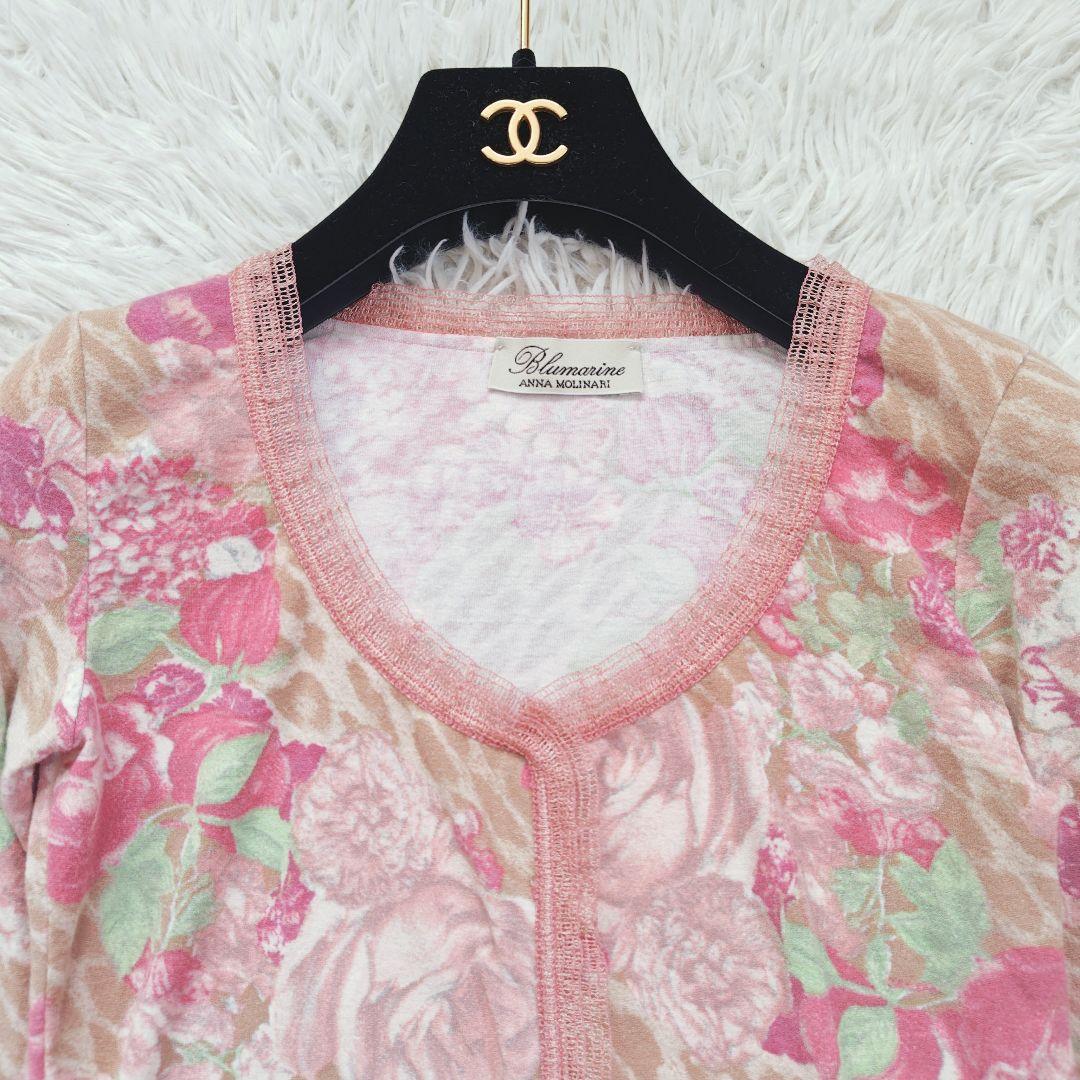 ブルマリン】アンナモリナーリ花柄アンサンブル レース 薔薇 ピンク