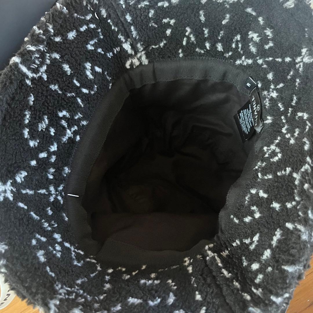 美品】CHANEL ボアバケットハット CCマークとカメリア風デザインM