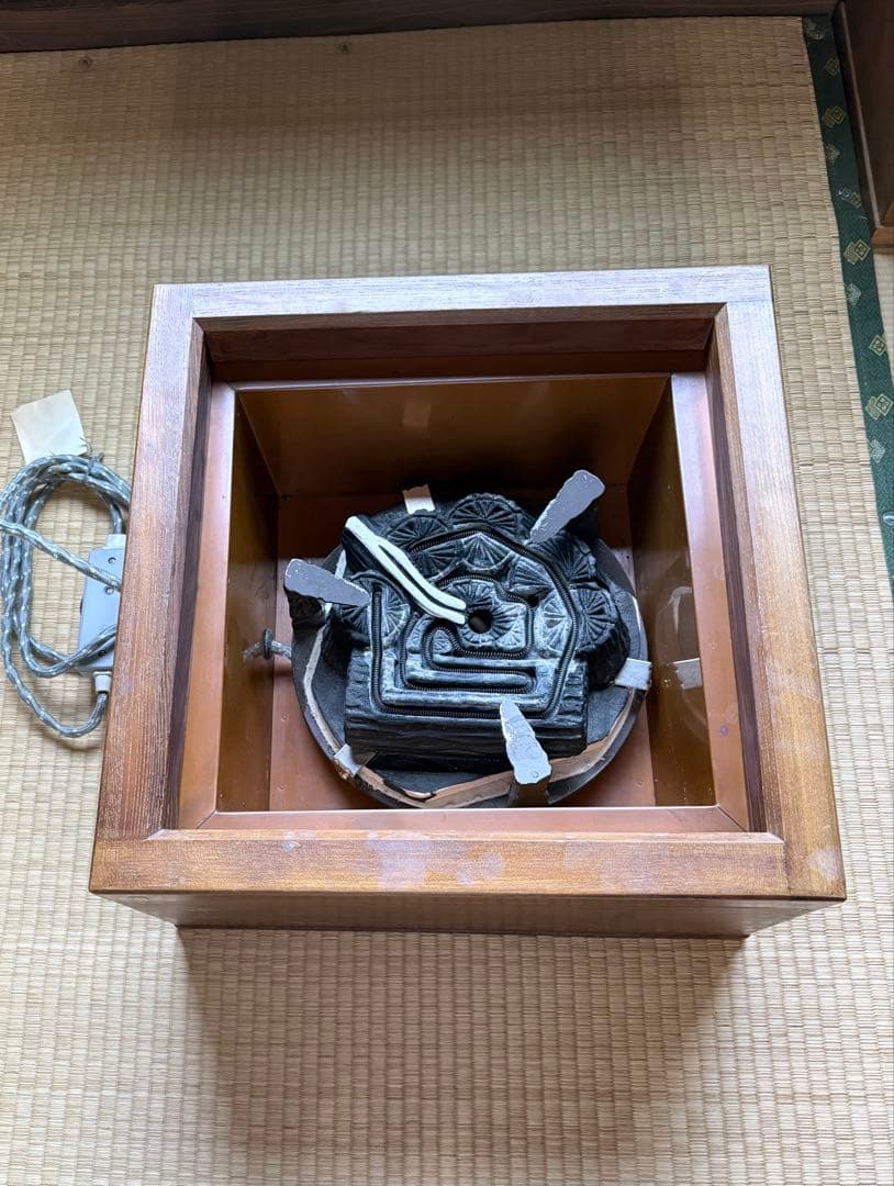 茶道具 電気炉付き 置き炉 銅落とし