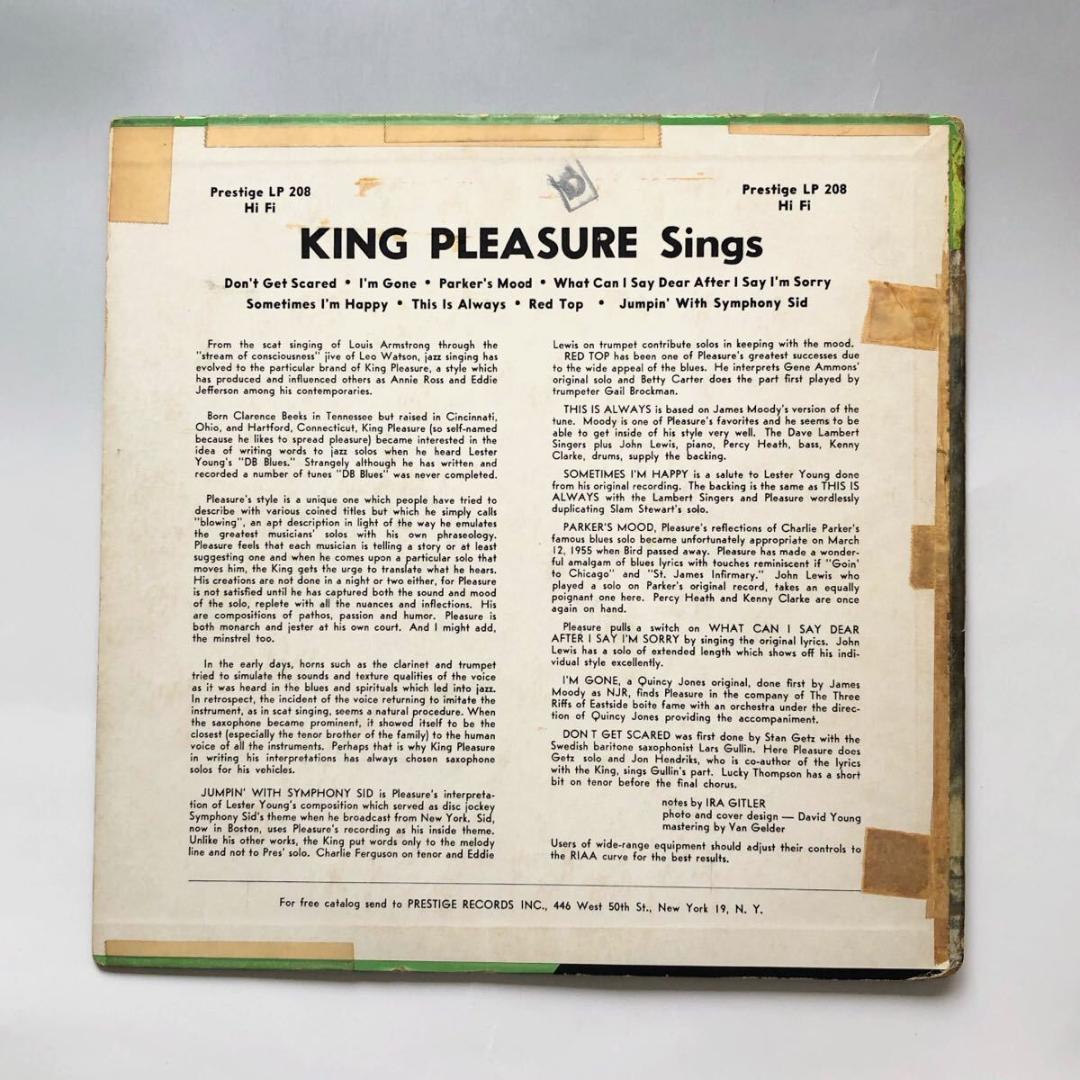 3682【希少名盤】King Pleasure Sings ジャズ 10インチ