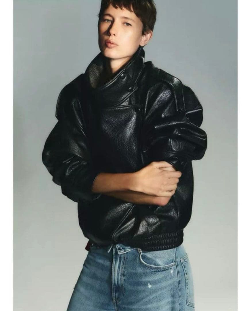 最終値下げ！正規品 完売品 ZARA ysl フェイクレザージャケット xs