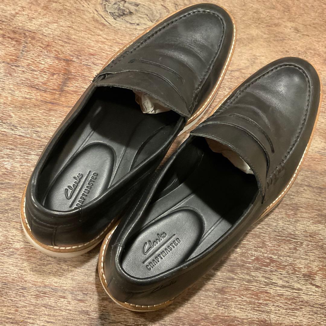 30cm！クラークス ローファー アーネストフリー メンズ ブラック