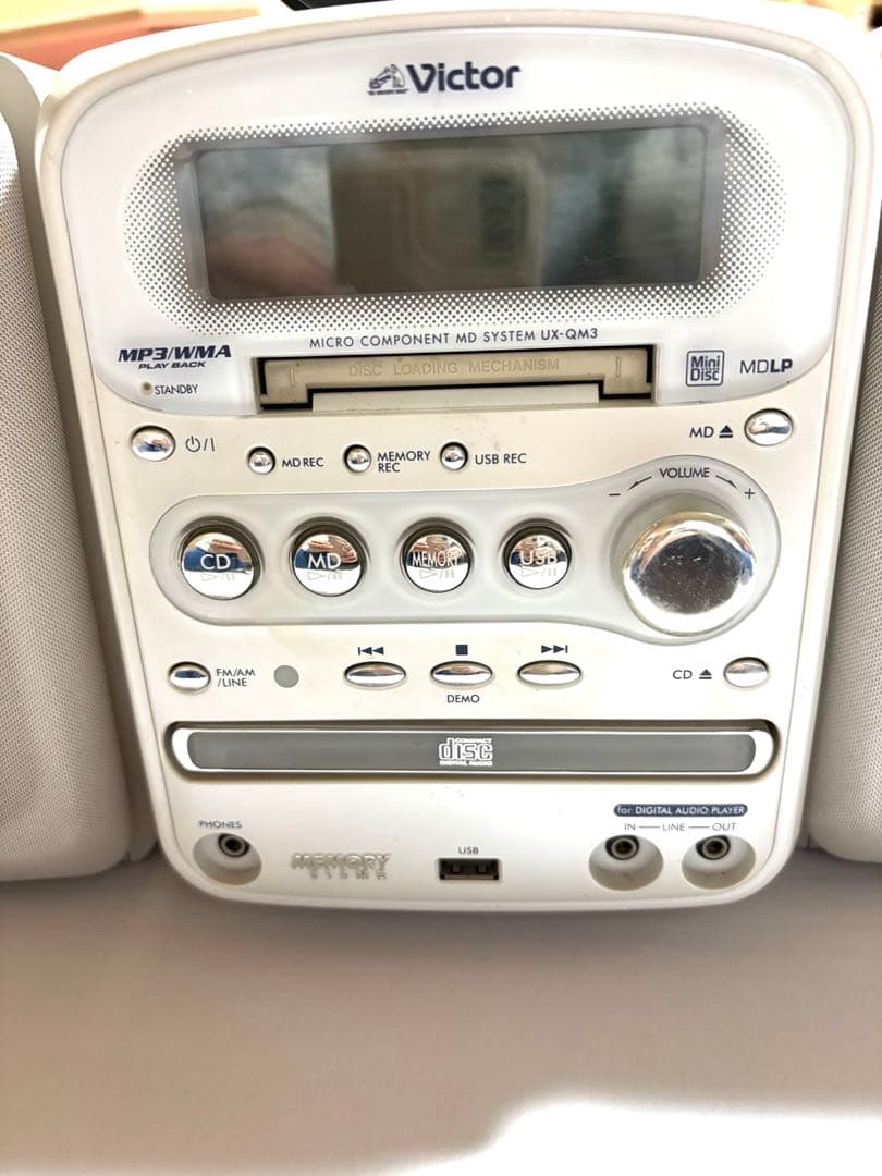 マイクロコンポ Victor CA-UXQM3-W スピーカーセット 中古