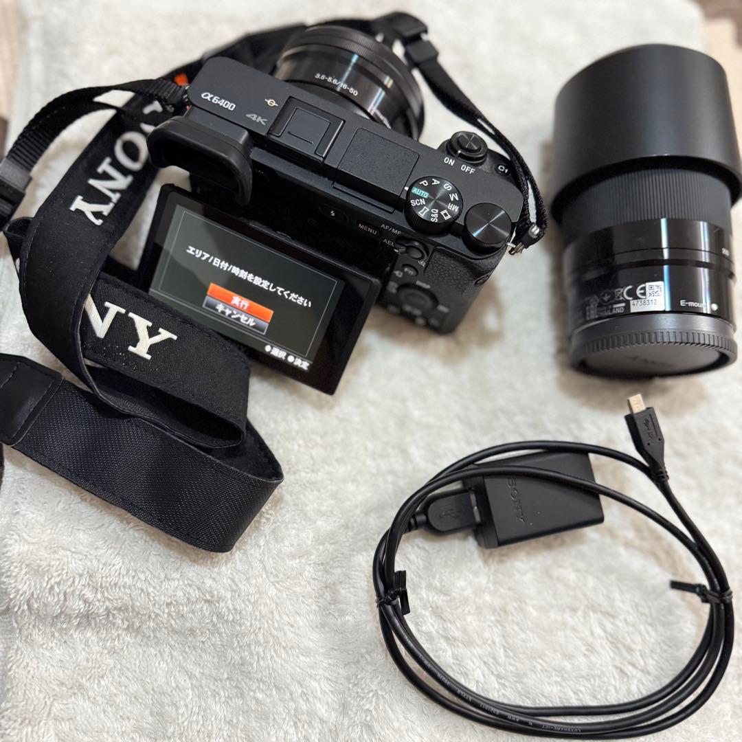 SONY α6400 ミラーレスカメラ 本体とノーマルレンズと望遠レンズ付き レンタル] SONY α6400 望遠レンズセット｜ ミラーレス一眼カメラ