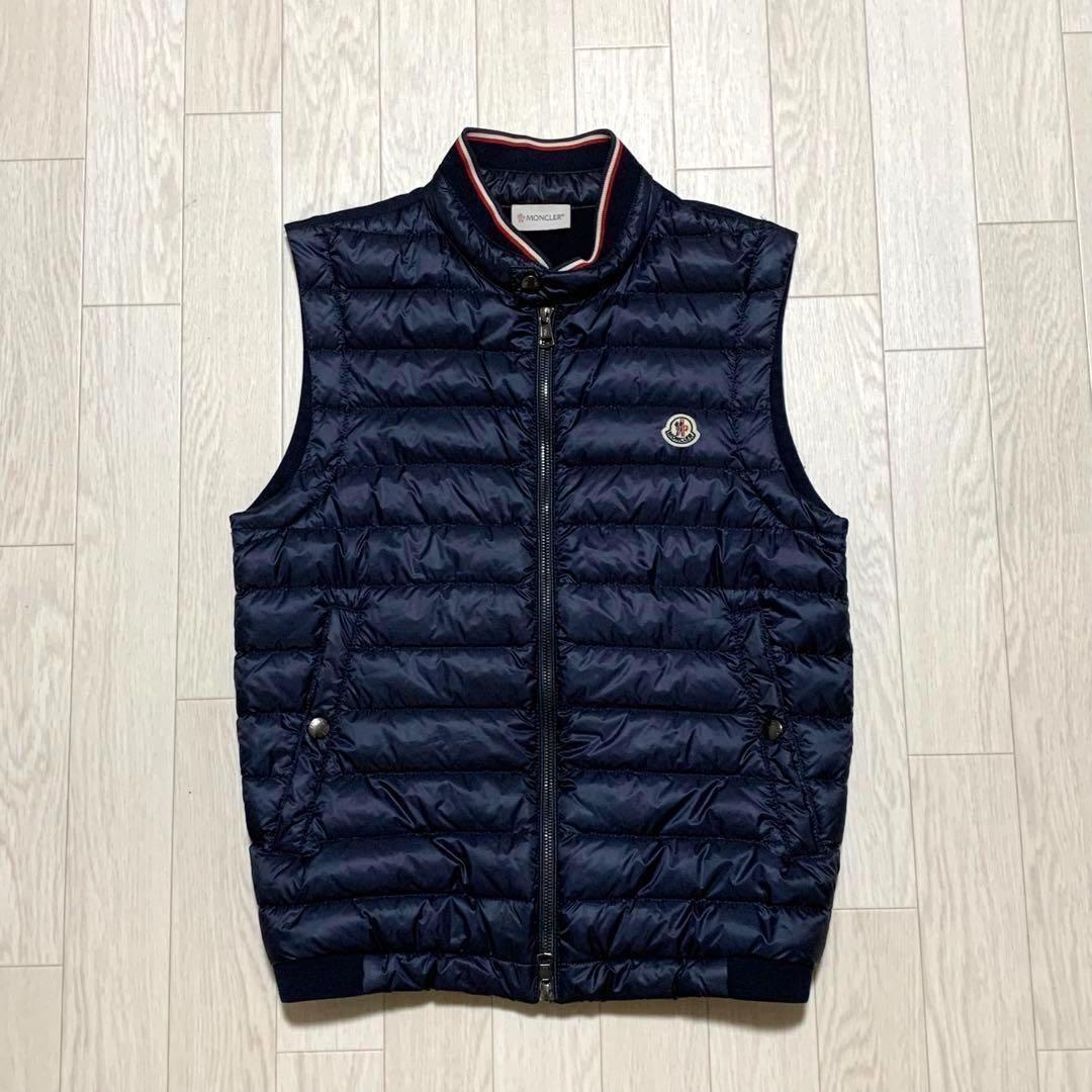 美品⭐️モンクレール GILET ニットダウンベスト ネイビー S 3D235