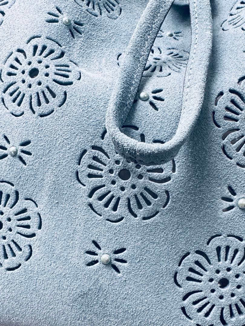 COACH ティーローズ パンチング スエード バケットバッグ 斜めがけ