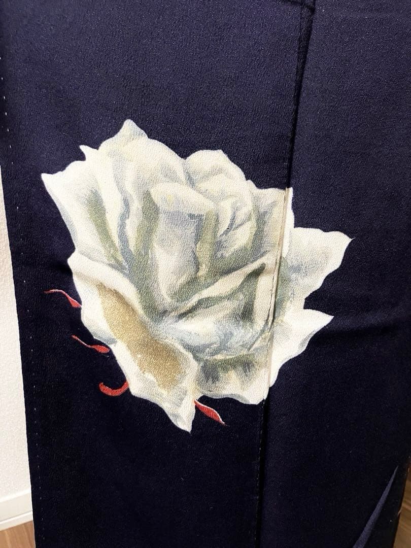 アンティーク 袷 薔薇柄 付下げ・訪問着 セミフォーマル バラ柄 花柄