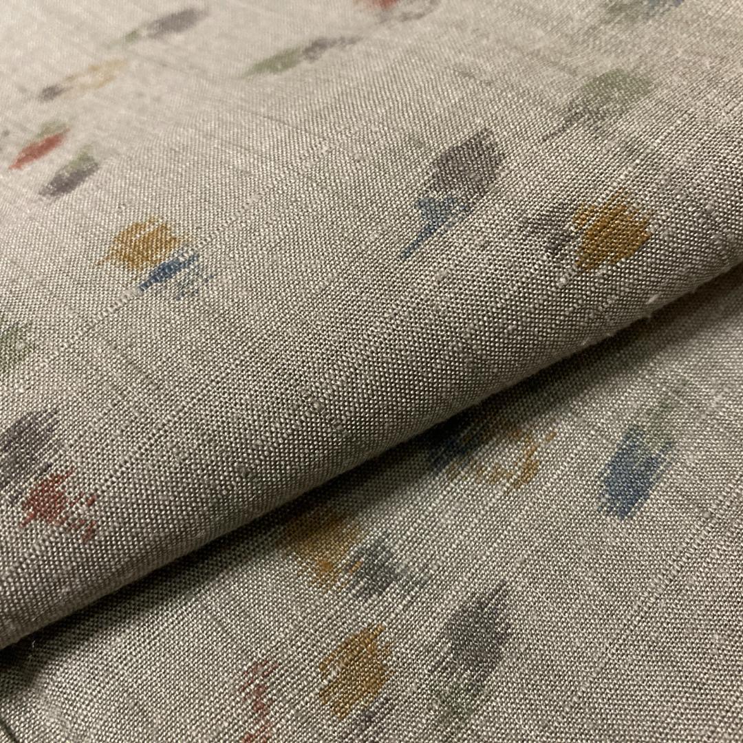 紬 茄子柄 裄68.5 身丈160 袷 正絹 真綿