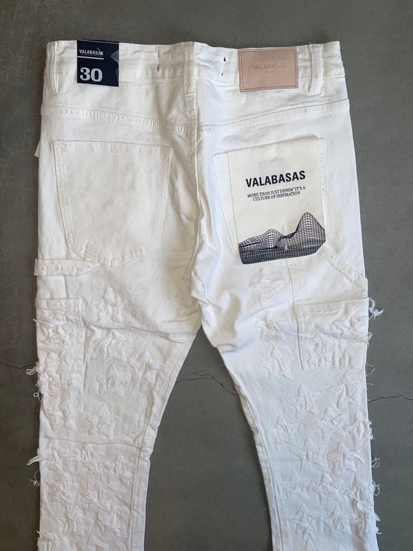 新品未使用】VALABASAS バラバサス ホワイトスターフレアデニム 30