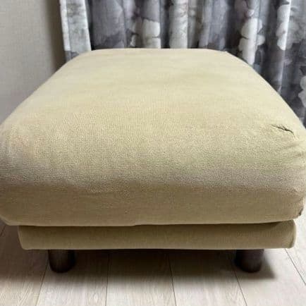 さむすん 無印良品 オットマン ベージュ脚無 ゆったり座れるアームレスソファ用 オットマン ポリエステル平織