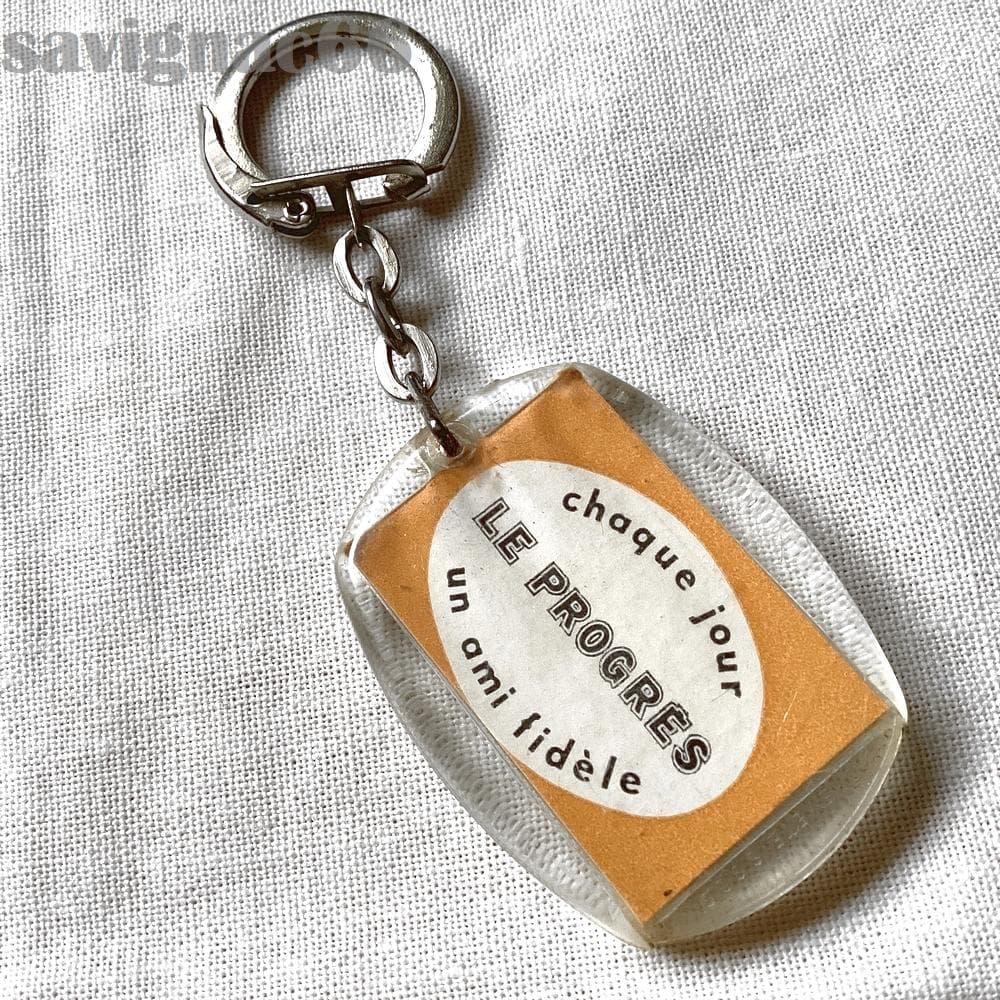 60s フレンチキーホルダー LE PROGRES ライオン 顔 サヴィニャック