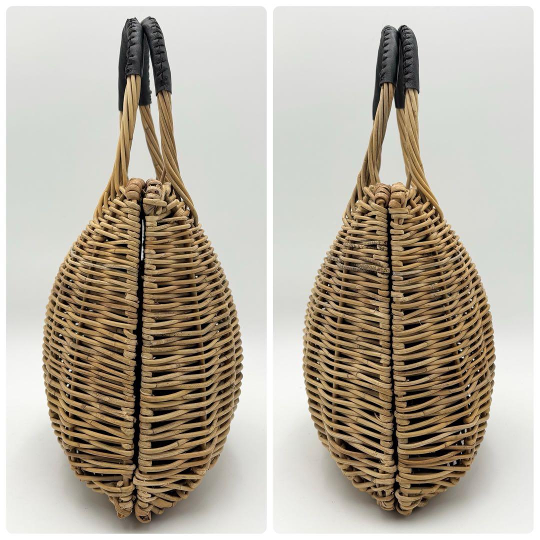 極美品 odds オッズ かごバッグ カゴ シェル ハンドバッグ アラログ