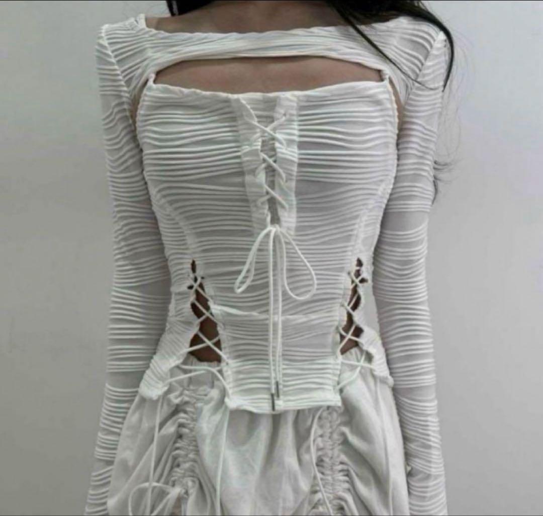 MELT THE LADY lace up layered corset - メルカリ