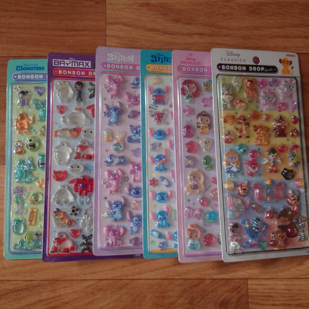 【正規品】ディズニー　ボンボンドロップシール　第2弾　6種セット サンスター文具 正規品 ボンボンドロップシール mini ディズニー