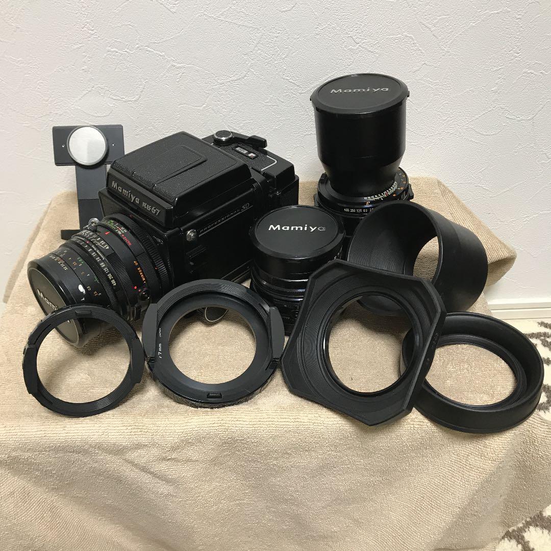 マミヤ RB67 PRO SD 本体 レンズ2個、レンズフード等セット Mamiya