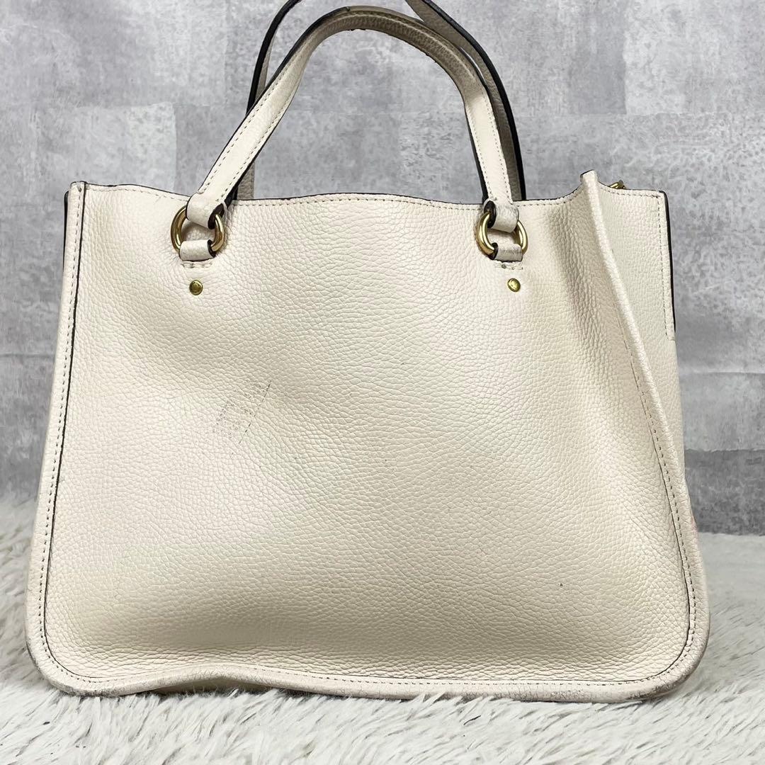 美品 コーチ レザー 2WAY ショルダーバッグ タイラー C金具 ホワイト