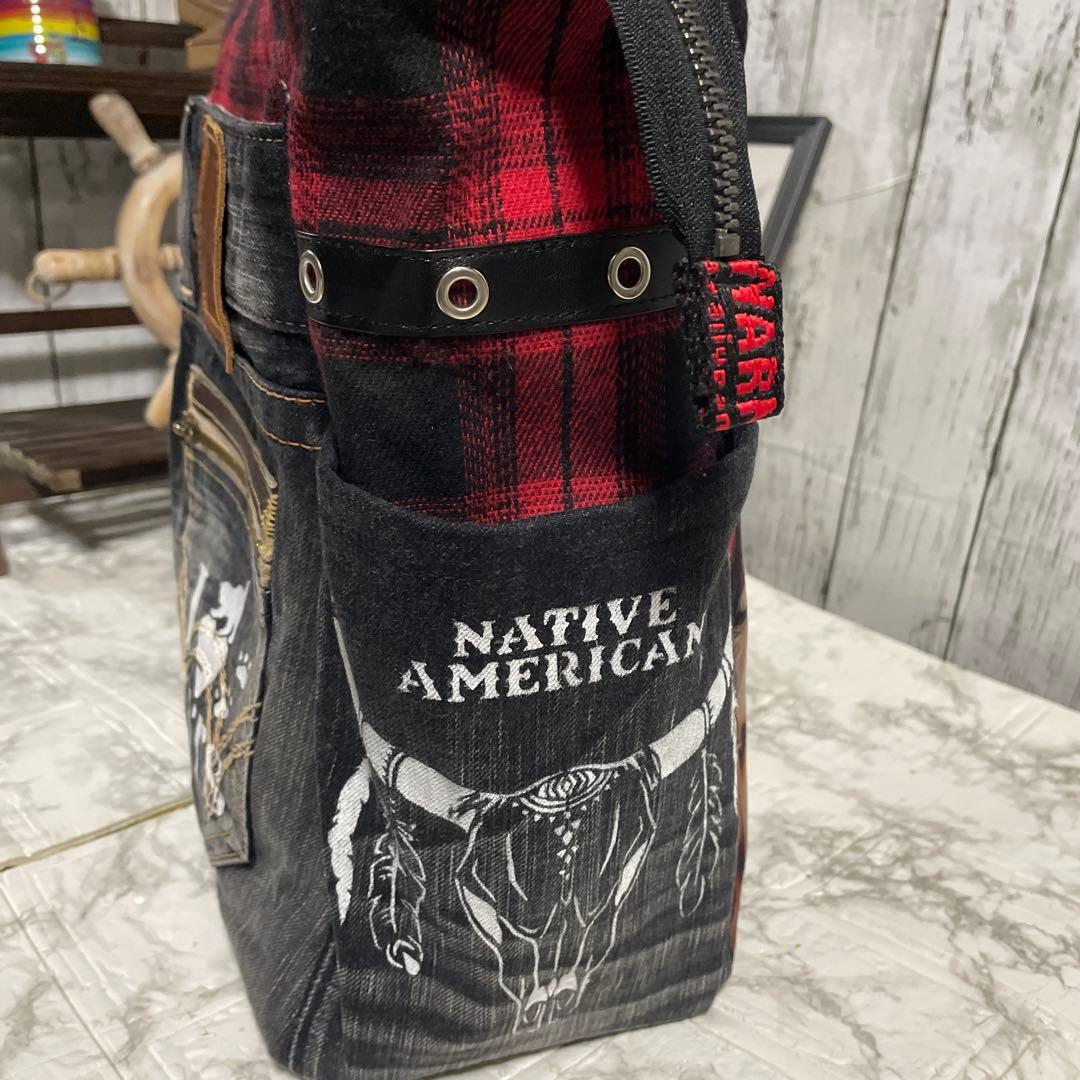 No.542 デニムリメイクバッグ 肩掛けトートバッグ キャット