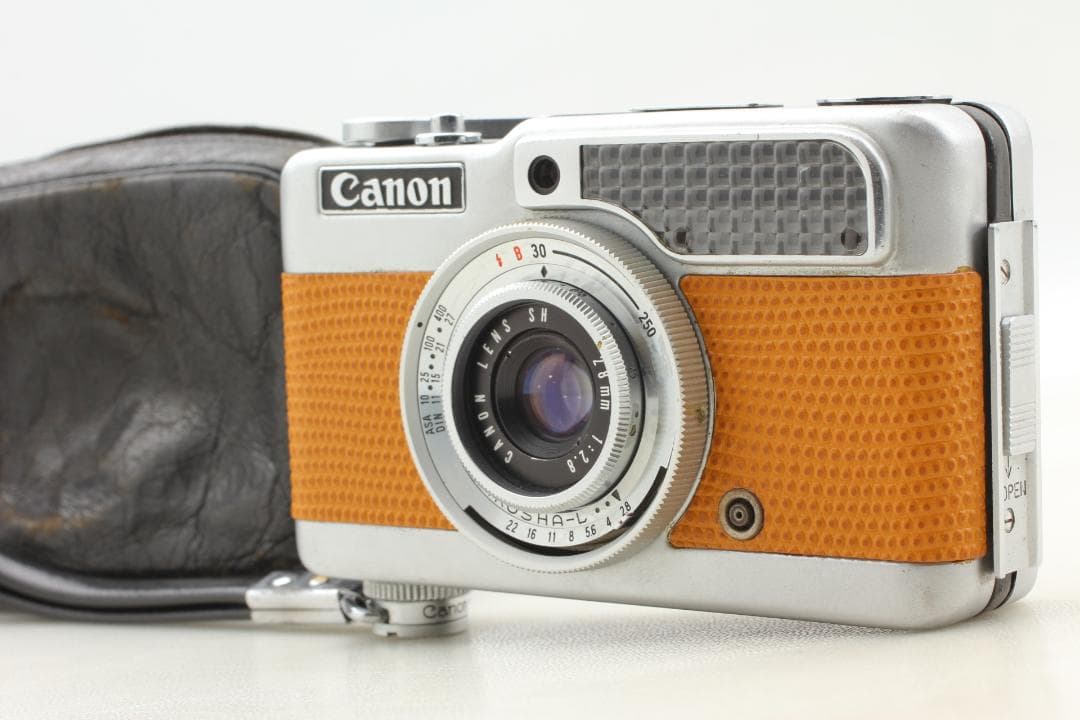 整備済 美品】黄土色 キヤノンデミハーフフレームカメラ露出計ok＃1316