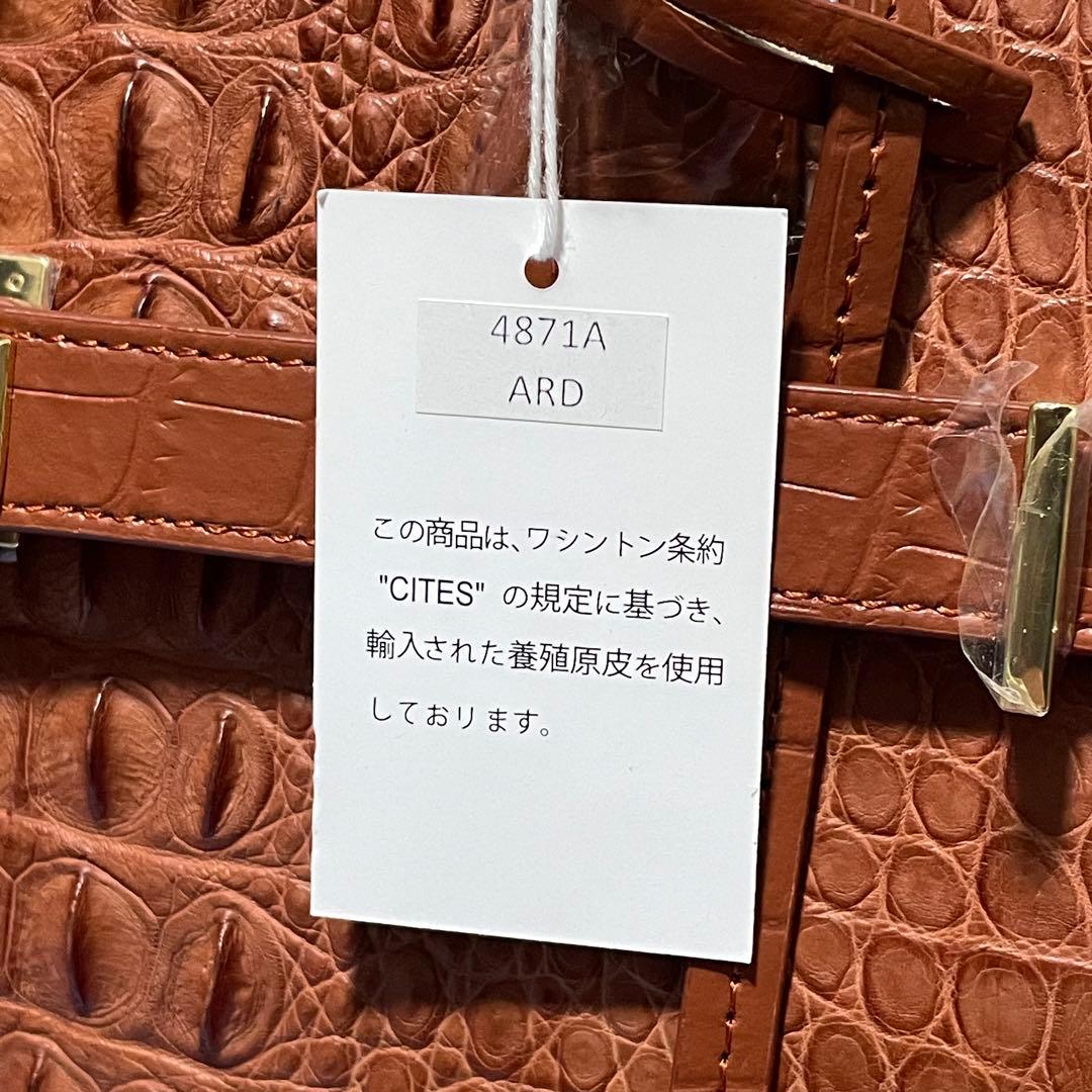 新品・未使用】ロダニア クロコ革 2way ハンドバッグ ポーチ付