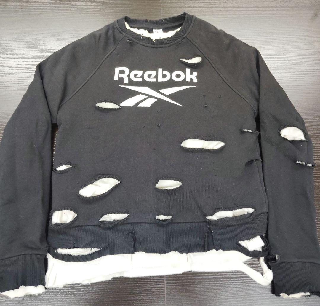 Reebok ダメージスウェット ブラック 松村北斗 - メルカリ