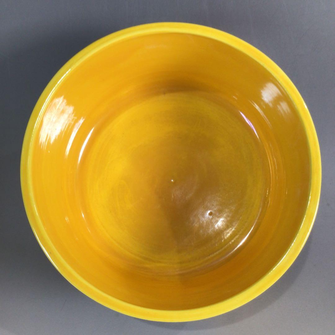 P81 皆具 『翠嵐窯 宝泉造』『黄交趾』『間取三聖花文』 共箱