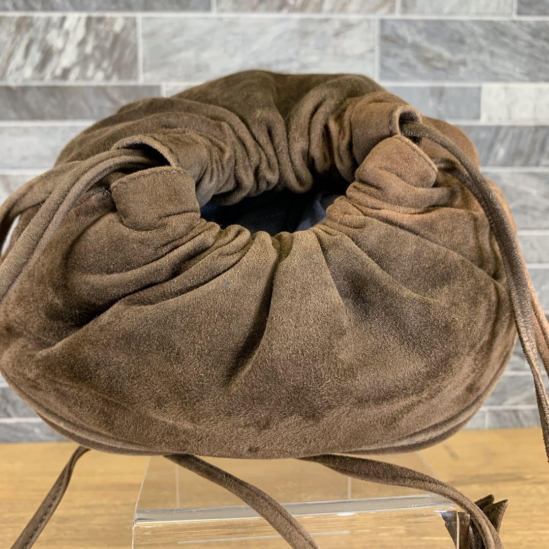 希少 オールド LOEWE ロエベ スエードショルダーバッグ ブラウン 巾着