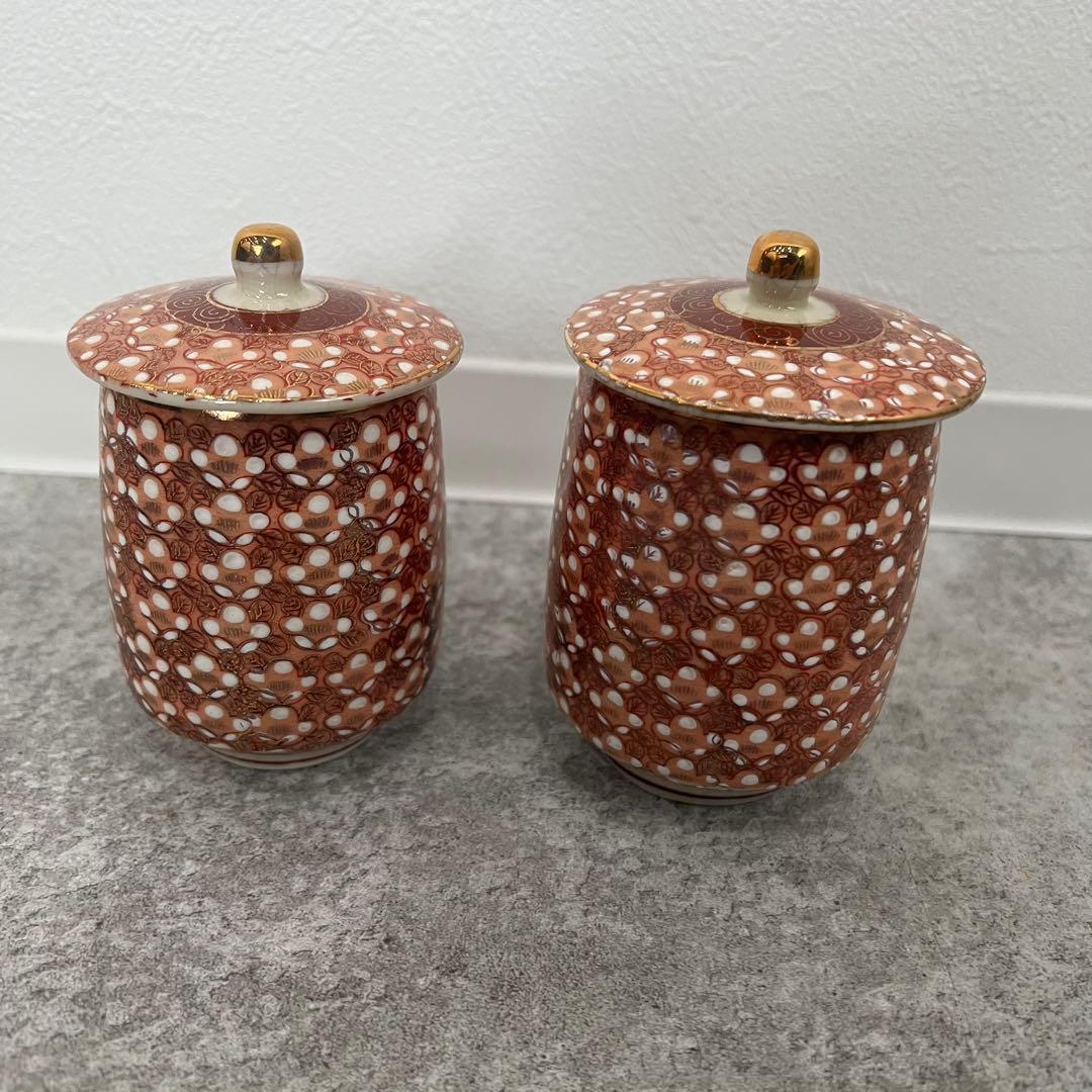 未使用 九谷焼 秀昭窯 御湯呑 昭栄堂造 夫婦湯呑 蓋付き ペア - メルカリ