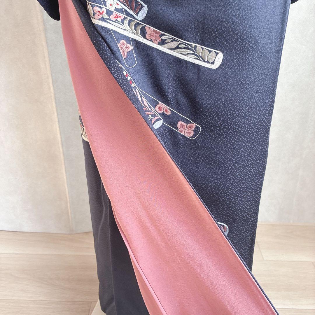 付け下げ フルセット 着物 トールサイズ Lサイズ 正絹 訪問着 手刺繍