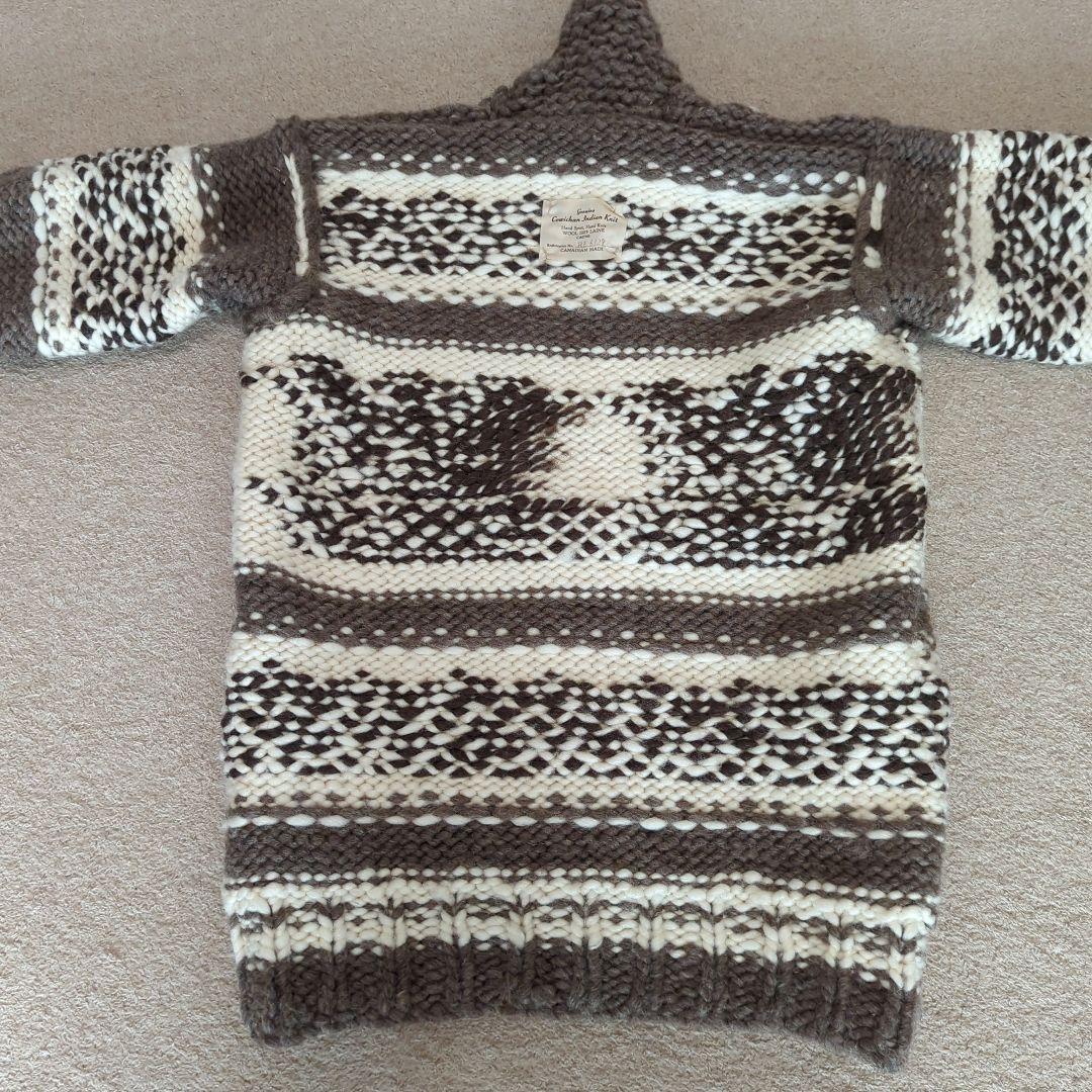 現地購入カナダ製／本物カウチンセーター／Cowichan Indian Knit